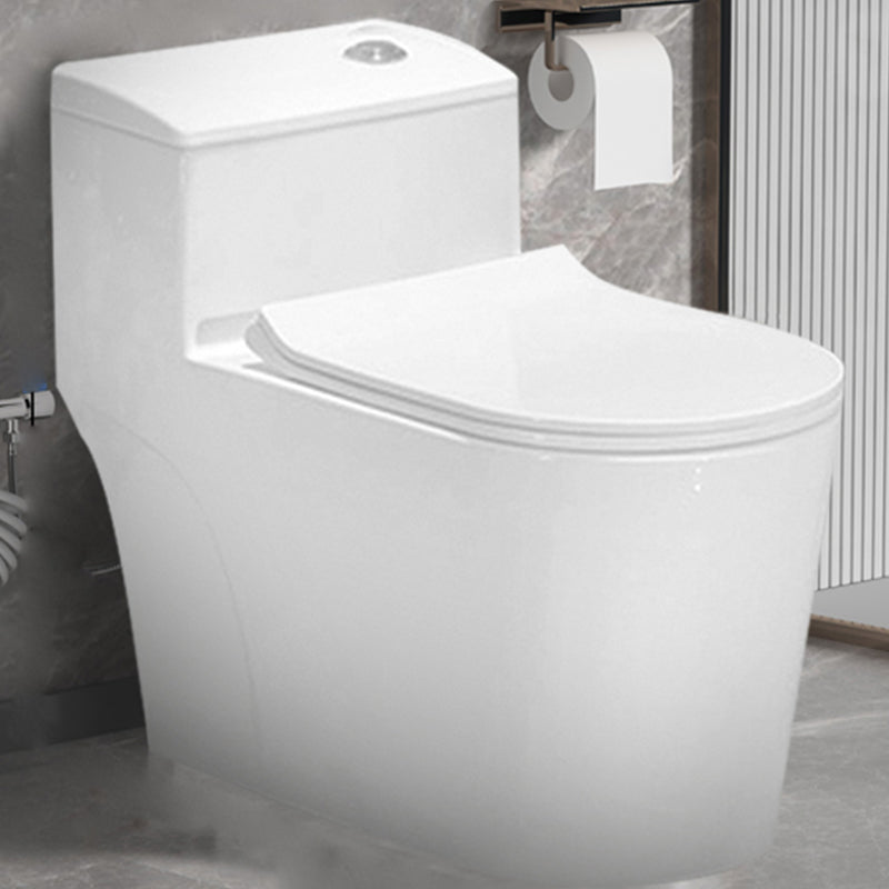 Contemporary White Ceramic Toilet Bowl Floor Mounted Urine Toilet for Washroom 15"L x 28"W x 24"H Toilet with Sprayer Clearhalo 'Bathroom Remodel & Bathroom Fixtures' 'Home Improvement' 'home_improvement' 'home_improvement_toilets' 'Toilets & Bidets' 'Toilets' 7307189