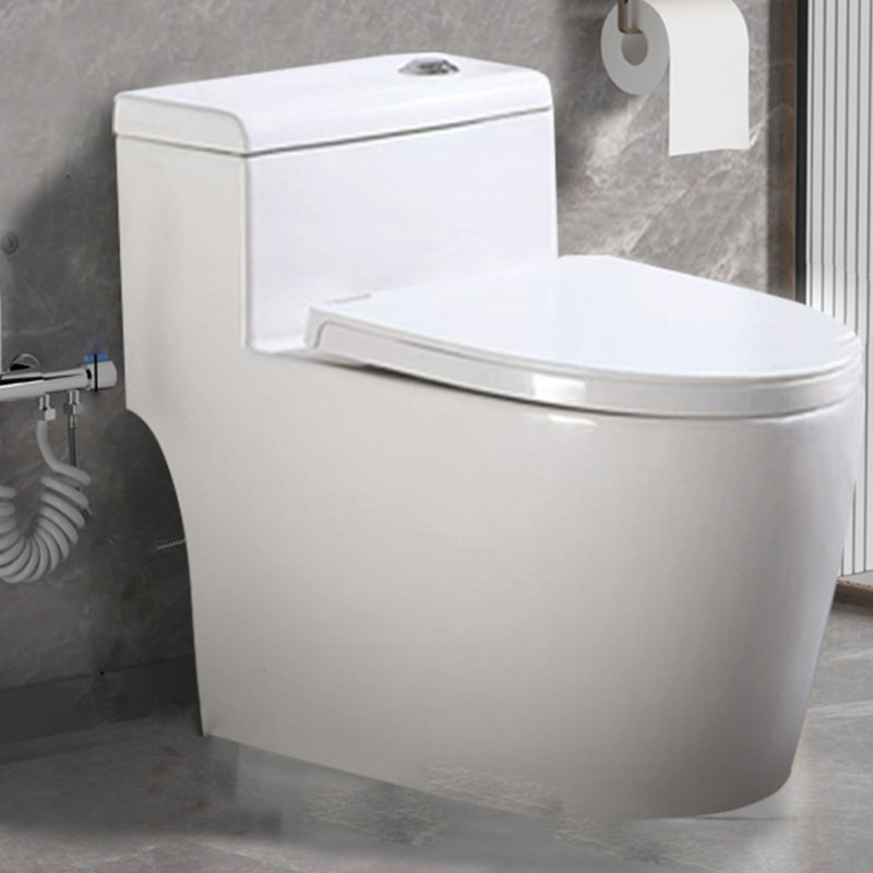 Contemporary White Ceramic Toilet Bowl Floor Mounted Urine Toilet for Washroom 16"L x 28"W x 24"H Toilet with Sprayer Clearhalo 'Bathroom Remodel & Bathroom Fixtures' 'Home Improvement' 'home_improvement' 'home_improvement_toilets' 'Toilets & Bidets' 'Toilets' 7307191