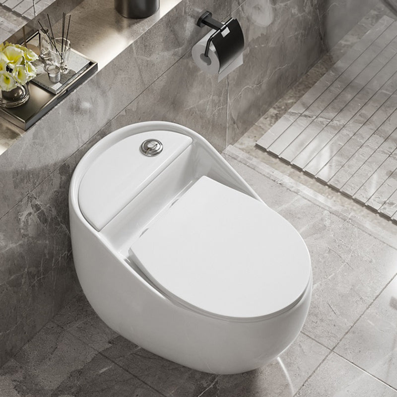 Contemporary Ceramic Toilet Floor Mount Urine Toilet with Slow Close Seat for Washroom White 16" Clearhalo 'Bathroom Remodel & Bathroom Fixtures' 'Home Improvement' 'home_improvement' 'home_improvement_toilets' 'Toilets & Bidets' 'Toilets' 7307209