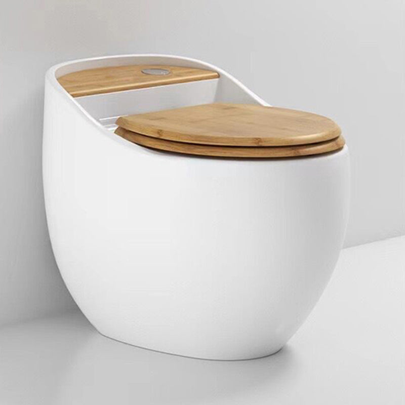 Contemporary Ceramic Toilet Floor Mount Urine Toilet with Slow Close Seat for Washroom Light Wood Clearhalo 'Bathroom Remodel & Bathroom Fixtures' 'Home Improvement' 'home_improvement' 'home_improvement_toilets' 'Toilets & Bidets' 'Toilets' 7307211