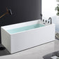 Back to Wall Antique Finish Bath Soaking Rectangular Modern Bath Tub White 67"L x 30"W x 23"H Tub with Black 5-Piece Set Clearhalo 'Bathroom Remodel & Bathroom Fixtures' 'Bathtubs' 'Home Improvement' 'home_improvement' 'home_improvement_bathtubs' 'Showers & Bathtubs' 7307227