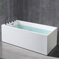 Back to Wall Antique Finish Bath Soaking Rectangular Modern Bath Tub White 63"L x 30"W x 23"H Tub with Black 5-Piece Set Clearhalo 'Bathroom Remodel & Bathroom Fixtures' 'Bathtubs' 'Home Improvement' 'home_improvement' 'home_improvement_bathtubs' 'Showers & Bathtubs' 7307232