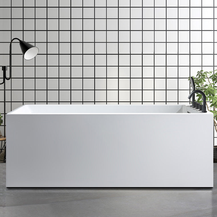Back to Wall Antique Finish Bath Soaking Rectangular Modern Bath Tub Clearhalo 'Bathroom Remodel & Bathroom Fixtures' 'Bathtubs' 'Home Improvement' 'home_improvement' 'home_improvement_bathtubs' 'Showers & Bathtubs' 7307241