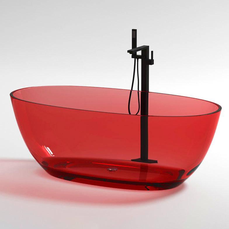 Flat Bottom Soaking Bathtub Antique Finish Modern Oval Bath Tub Red Clearhalo 'Bathroom Remodel & Bathroom Fixtures' 'Bathtubs' 'Home Improvement' 'home_improvement' 'home_improvement_bathtubs' 'Showers & Bathtubs' 7307298