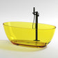 Flat Bottom Soaking Bathtub Antique Finish Modern Oval Bath Tub Yellow Clearhalo 'Bathroom Remodel & Bathroom Fixtures' 'Bathtubs' 'Home Improvement' 'home_improvement' 'home_improvement_bathtubs' 'Showers & Bathtubs' 7307302