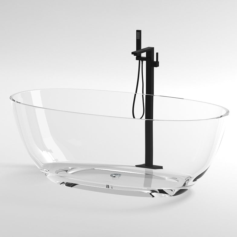 Flat Bottom Soaking Bathtub Antique Finish Modern Oval Bath Tub Clear Clearhalo 'Bathroom Remodel & Bathroom Fixtures' 'Bathtubs' 'Home Improvement' 'home_improvement' 'home_improvement_bathtubs' 'Showers & Bathtubs' 7307312