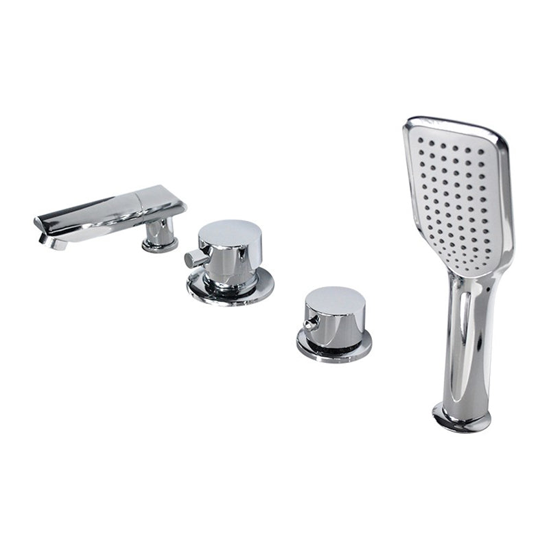 Contemporary Style Bathroom Faucet Metal Deck Mounted Bathroom Faucet Clearhalo 'Bathroom Remodel & Bathroom Fixtures' 'Bathtub Faucets' 'bathtub_faucets' 'Home Improvement' 'home_improvement' 'home_improvement_bathtub_faucets' 7308390