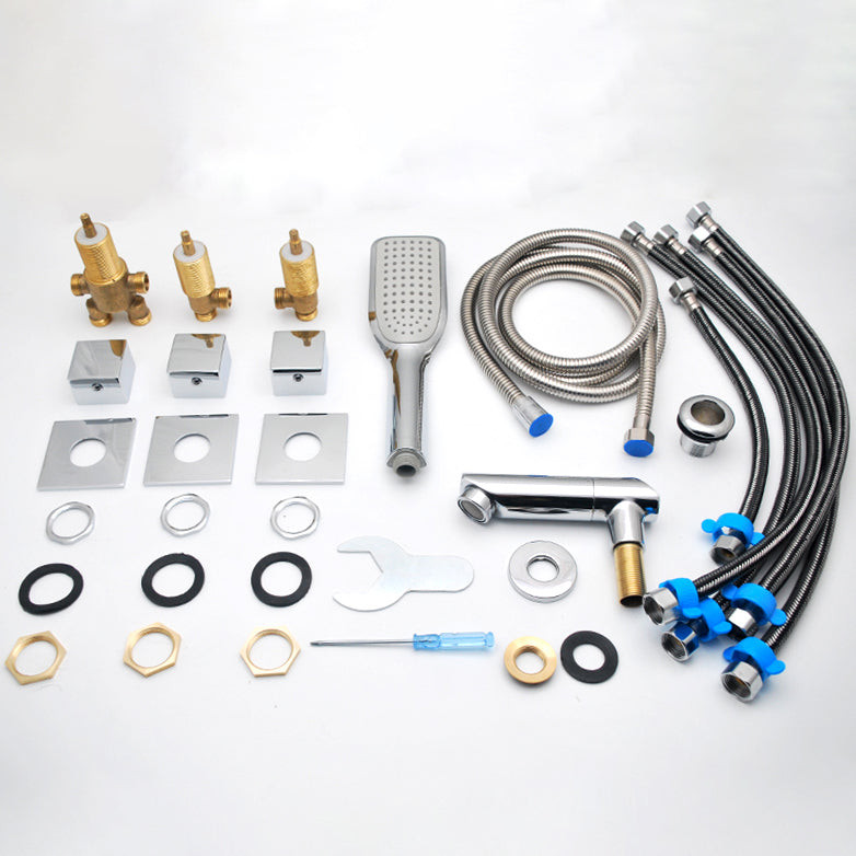 Contemporary Style Bathroom Faucet Metal Deck Mounted Bathroom Faucet Clearhalo 'Bathroom Remodel & Bathroom Fixtures' 'Bathtub Faucets' 'bathtub_faucets' 'Home Improvement' 'home_improvement' 'home_improvement_bathtub_faucets' 7308393