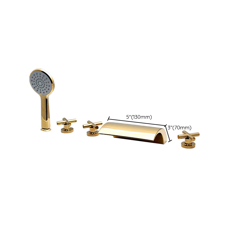 Contemporary Style Bathroom Faucet Metal Deck Mounted Bathroom Faucet Clearhalo 'Bathroom Remodel & Bathroom Fixtures' 'Bathtub Faucets' 'bathtub_faucets' 'Home Improvement' 'home_improvement' 'home_improvement_bathtub_faucets' 7308411