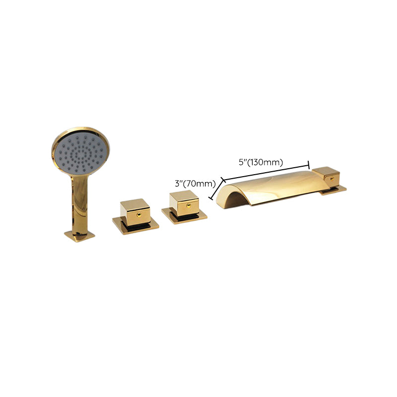 Contemporary Style Bathroom Faucet Metal Deck Mounted Bathroom Faucet Clearhalo 'Bathroom Remodel & Bathroom Fixtures' 'Bathtub Faucets' 'bathtub_faucets' 'Home Improvement' 'home_improvement' 'home_improvement_bathtub_faucets' 7308412