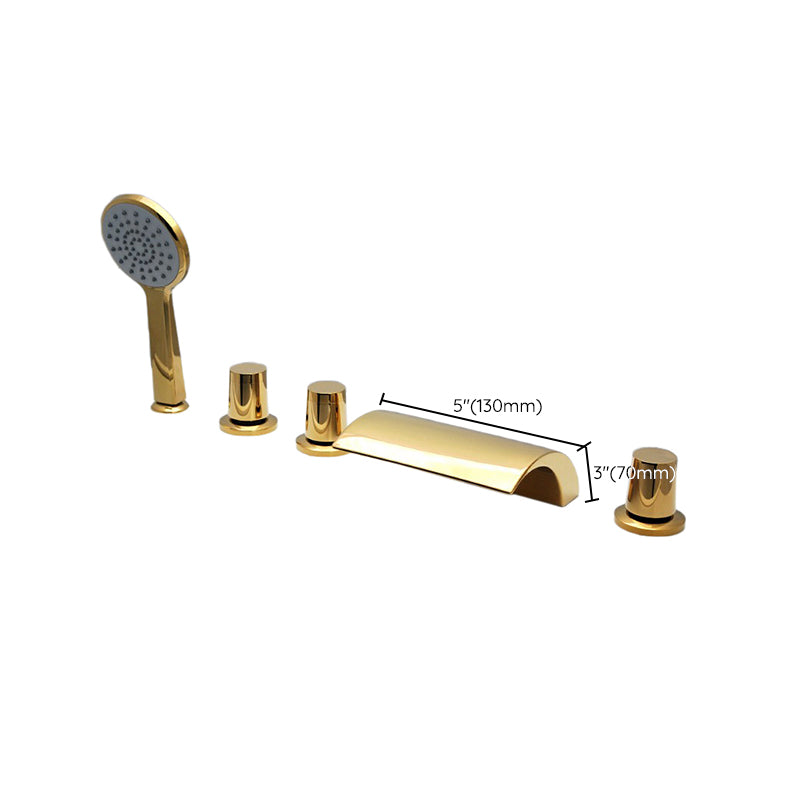 Contemporary Style Bathroom Faucet Metal Deck Mounted Bathroom Faucet Clearhalo 'Bathroom Remodel & Bathroom Fixtures' 'Bathtub Faucets' 'bathtub_faucets' 'Home Improvement' 'home_improvement' 'home_improvement_bathtub_faucets' 7308413