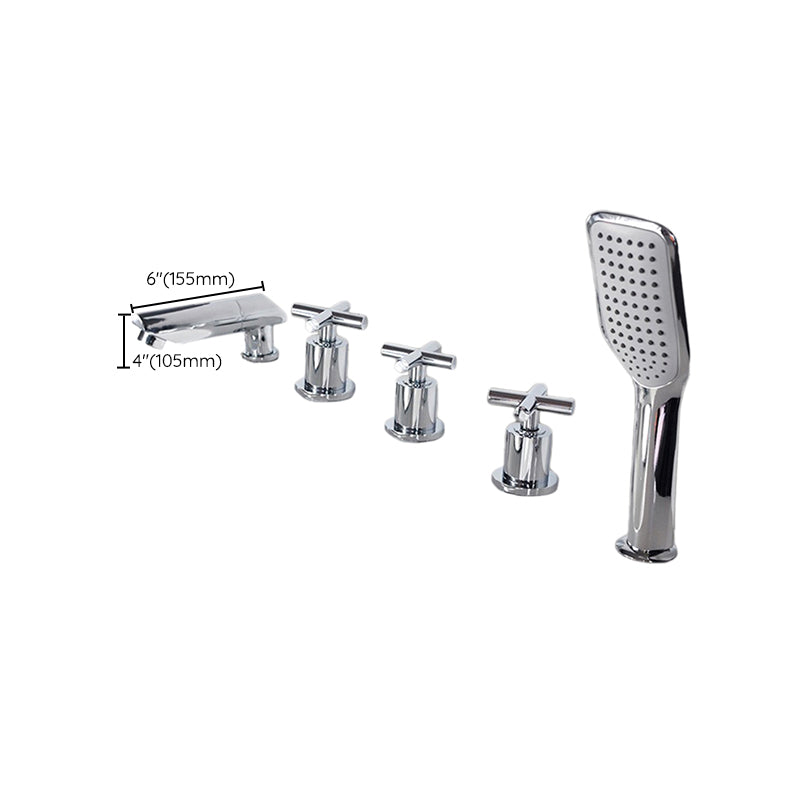 Contemporary Style Bathroom Faucet Metal Deck Mounted Bathroom Faucet Clearhalo 'Bathroom Remodel & Bathroom Fixtures' 'Bathtub Faucets' 'bathtub_faucets' 'Home Improvement' 'home_improvement' 'home_improvement_bathtub_faucets' 7308415