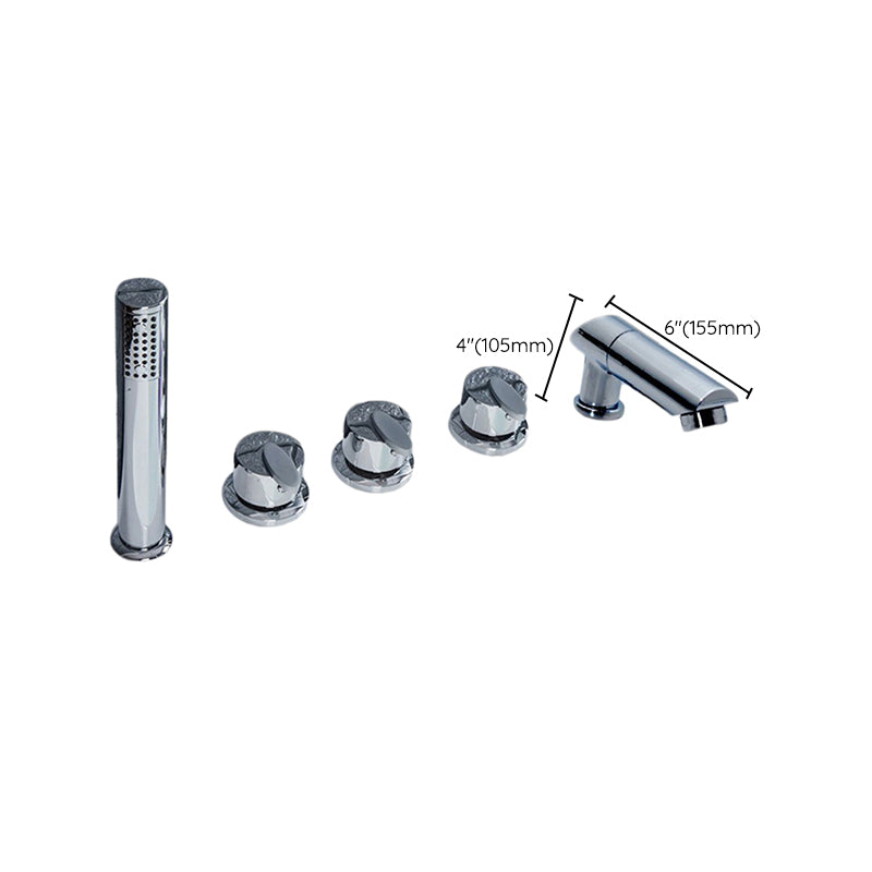 Contemporary Style Bathroom Faucet Metal Deck Mounted Bathroom Faucet Clearhalo 'Bathroom Remodel & Bathroom Fixtures' 'Bathtub Faucets' 'bathtub_faucets' 'Home Improvement' 'home_improvement' 'home_improvement_bathtub_faucets' 7308420