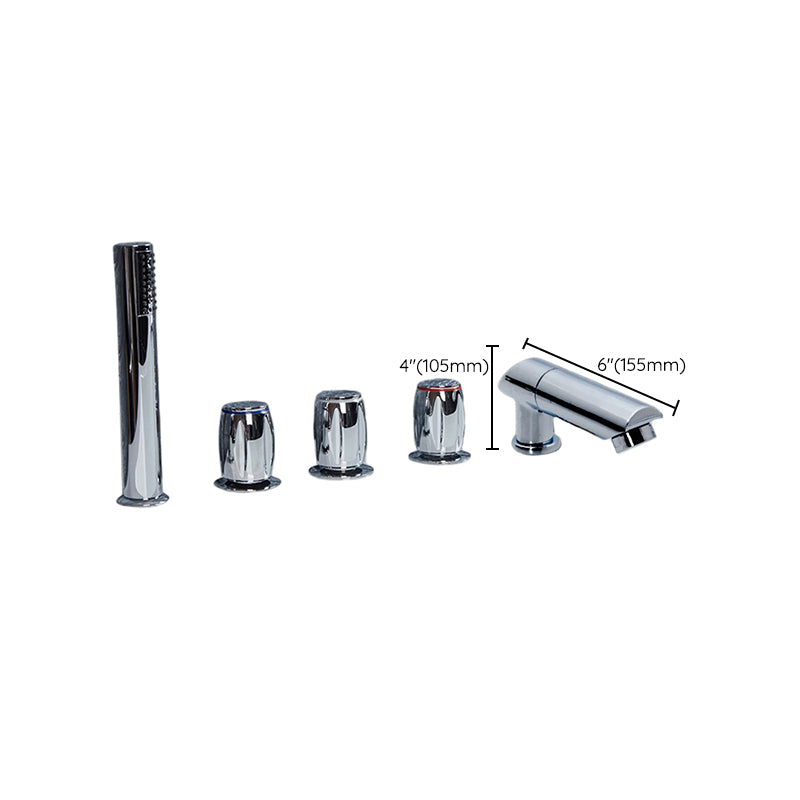 Contemporary Style Bathroom Faucet Metal Deck Mounted Bathroom Faucet Clearhalo 'Bathroom Remodel & Bathroom Fixtures' 'Bathtub Faucets' 'bathtub_faucets' 'Home Improvement' 'home_improvement' 'home_improvement_bathtub_faucets' 7308422