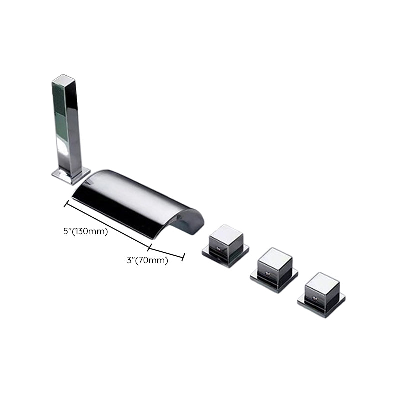 Contemporary Style Bathroom Faucet Metal Deck Mounted Bathroom Faucet Clearhalo 'Bathroom Remodel & Bathroom Fixtures' 'Bathtub Faucets' 'bathtub_faucets' 'Home Improvement' 'home_improvement' 'home_improvement_bathtub_faucets' 7308425