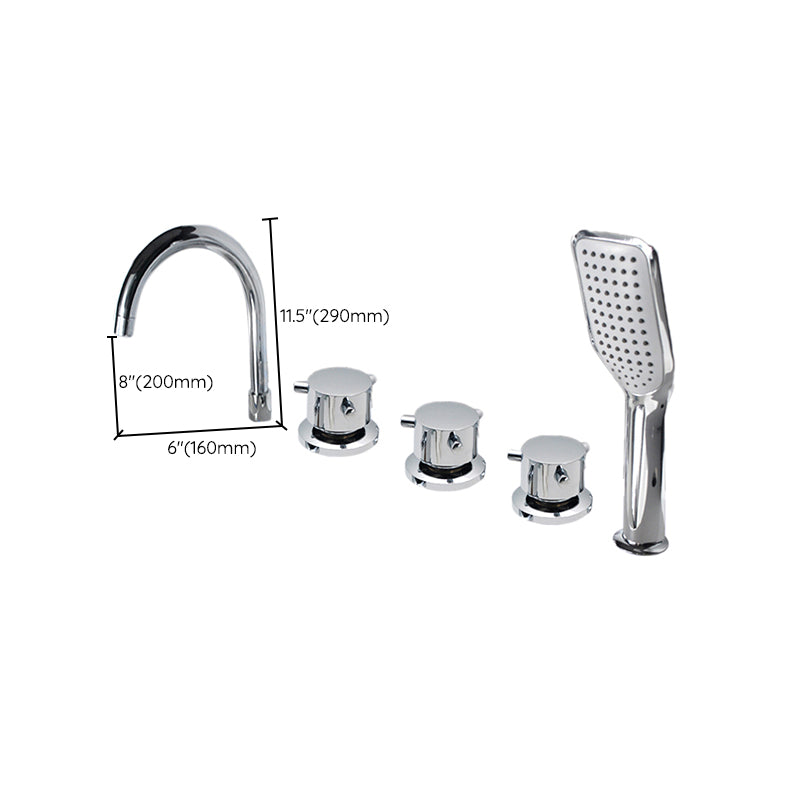 Contemporary Style Bathroom Faucet Metal Deck Mounted Bathroom Faucet Clearhalo 'Bathroom Remodel & Bathroom Fixtures' 'Bathtub Faucets' 'bathtub_faucets' 'Home Improvement' 'home_improvement' 'home_improvement_bathtub_faucets' 7308428