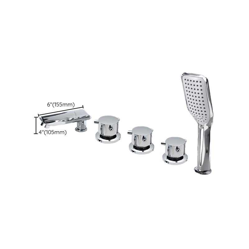 Contemporary Style Bathroom Faucet Metal Deck Mounted Bathroom Faucet Clearhalo 'Bathroom Remodel & Bathroom Fixtures' 'Bathtub Faucets' 'bathtub_faucets' 'Home Improvement' 'home_improvement' 'home_improvement_bathtub_faucets' 7308429