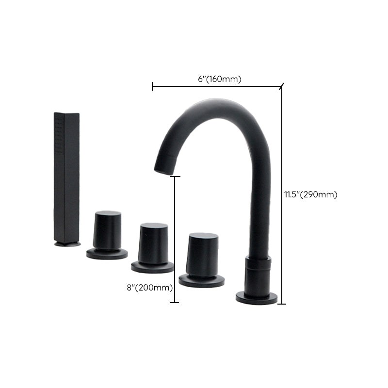 Contemporary Style Bathroom Faucet Metal Deck Mounted Bathroom Faucet Clearhalo 'Bathroom Remodel & Bathroom Fixtures' 'Bathtub Faucets' 'bathtub_faucets' 'Home Improvement' 'home_improvement' 'home_improvement_bathtub_faucets' 7308431