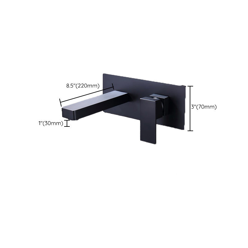Modern Wall Mounted Bathroom Faucet Lever Handle Low Arc 2 Hole Faucets Clearhalo 'bathroom_sink_faucets' 'Conjunta de Baño y Conjunta de Grifo' 'Coronamiento de Baño y Dispositivo de Baño' 'Grifo del lavabo del baño' 'Hogar' 'home_improvement' 'home_improvement_bathroom_sink_faucets' 'Mejoras para el hogar' 7308474