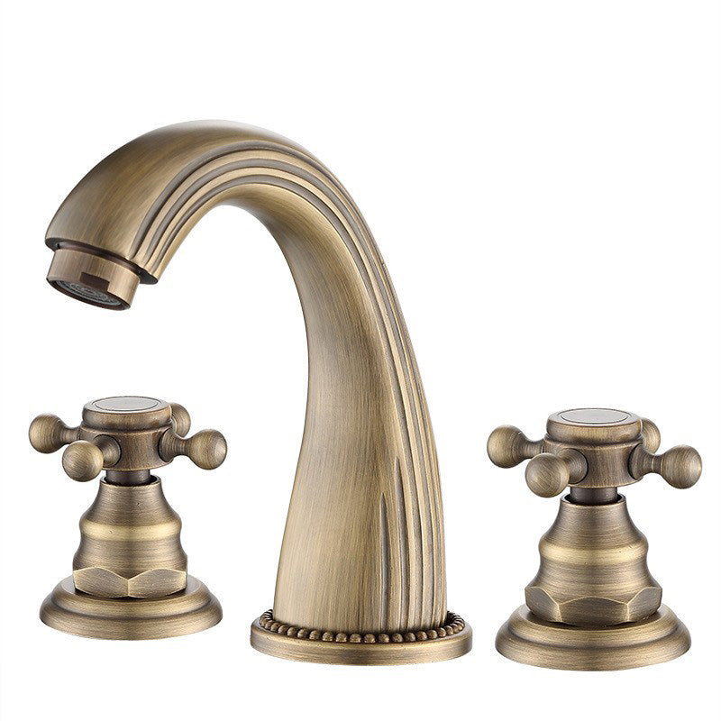 Dual Handle Vintage Vanity Sink Faucet Industrial Basin Lavatory Faucet Clearhalo 'Bathroom Remodel & Bathroom Fixtures' 'Bathroom Sink Faucets' 'Bathroom Sinks & Faucet Components' 'bathroom_sink_faucets' 'Home Improvement' 'home_improvement' 'home_improvement_bathroom_sink_faucets' 7308500