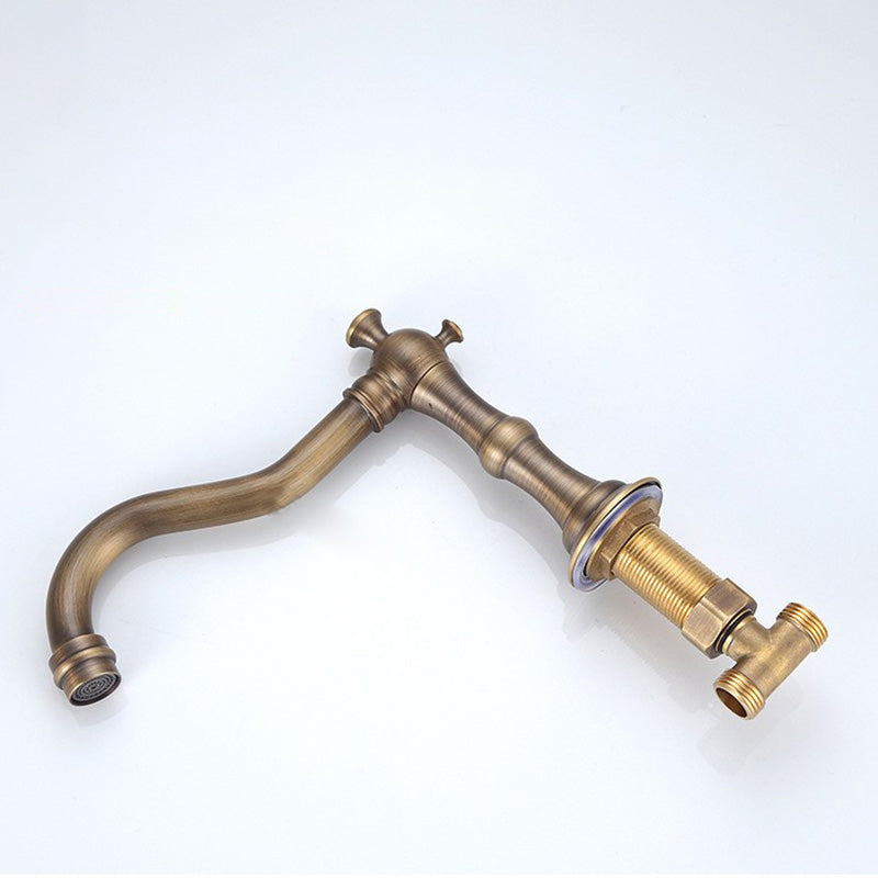 Dual Handle Vintage Vanity Sink Faucet Industrial Basin Lavatory Faucet Clearhalo 'Bathroom Remodel & Bathroom Fixtures' 'Bathroom Sink Faucets' 'Bathroom Sinks & Faucet Components' 'bathroom_sink_faucets' 'Home Improvement' 'home_improvement' 'home_improvement_bathroom_sink_faucets' 7308506