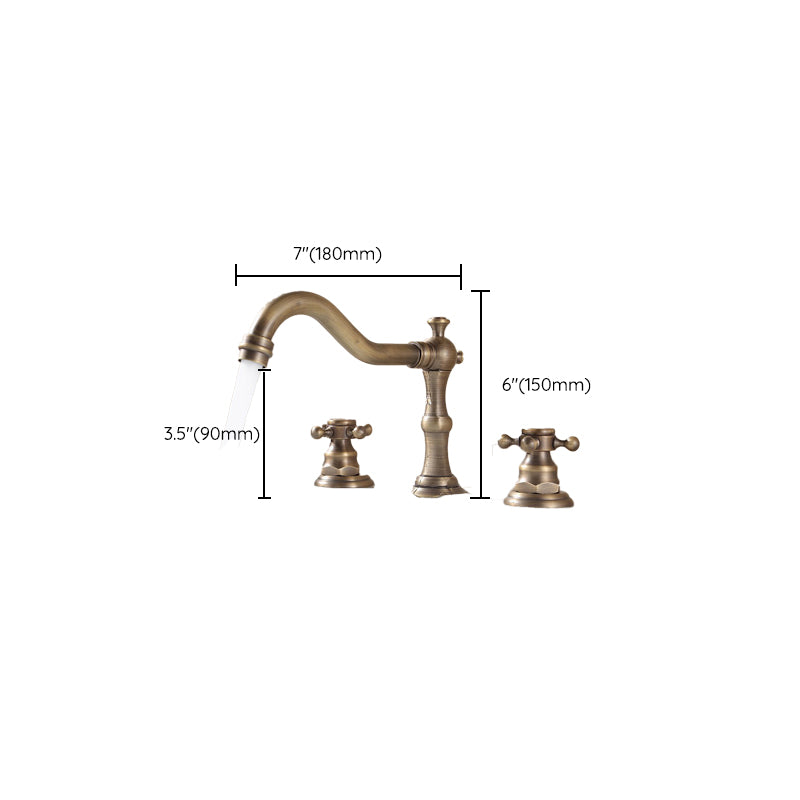 Dual Handle Vintage Vanity Sink Faucet Industrial Basin Lavatory Faucet Clearhalo 'Bathroom Remodel & Bathroom Fixtures' 'Bathroom Sink Faucets' 'Bathroom Sinks & Faucet Components' 'bathroom_sink_faucets' 'Home Improvement' 'home_improvement' 'home_improvement_bathroom_sink_faucets' 7308510