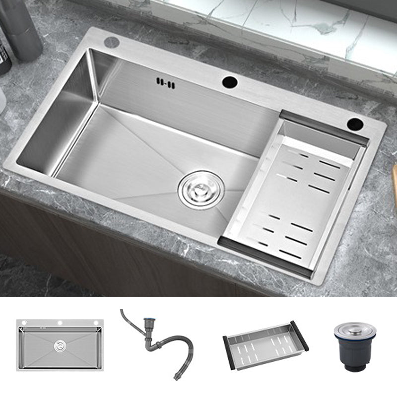 Modern Style Kitchen Sink Overflow Hole Detail Kitchen Sink with Soap Dispenser Sink Only None Clearhalo 'Home Improvement' 'home_improvement' 'home_improvement_kitchen_sinks' 'Kitchen Remodel & Kitchen Fixtures' 'Kitchen Sinks & Faucet Components' 'Kitchen Sinks' 'kitchen_sinks' 7308559