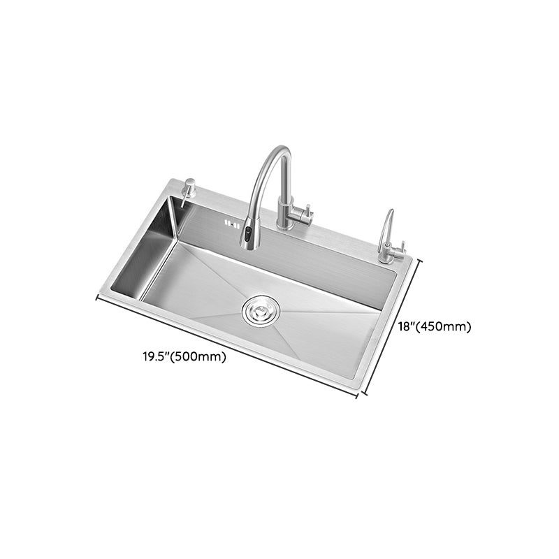 Modern Style Kitchen Sink Overflow Hole Detail Kitchen Sink with Soap Dispenser Clearhalo 'Home Improvement' 'home_improvement' 'home_improvement_kitchen_sinks' 'Kitchen Remodel & Kitchen Fixtures' 'Kitchen Sinks & Faucet Components' 'Kitchen Sinks' 'kitchen_sinks' 7308572