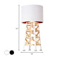 Modernist Tower Night Table Light Metal 1 Head Living Room Nightstand Lamp in White/Black with Fabric Shade Clearhalo 'Lamps' 'Table Lamps' Lighting' 730873
