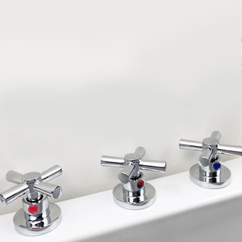 Contemporary Bathroom Faucet Deck Mounted Copper Low Arc Roman Tub Faucet Set Clearhalo 'Bathroom Remodel & Bathroom Fixtures' 'Bathtub Faucets' 'bathtub_faucets' 'Home Improvement' 'home_improvement' 'home_improvement_bathtub_faucets' 7308819