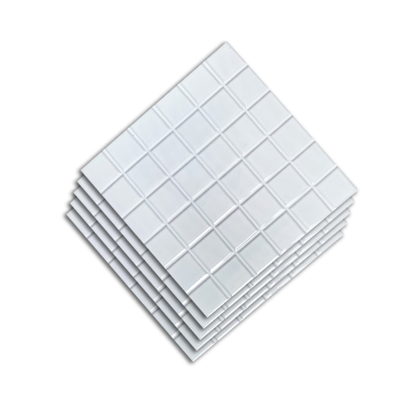 Ceramic Floor and Wall Tile Grid Floor and Wall Tile with Scratch Resistant White 11 Pieces Clearhalo 'Floor Tiles & Wall Tiles' 'floor_tiles_wall_tiles' 'Flooring 'Home Improvement' 'home_improvement' 'home_improvement_floor_tiles_wall_tiles' Walls and Ceiling' 7308854