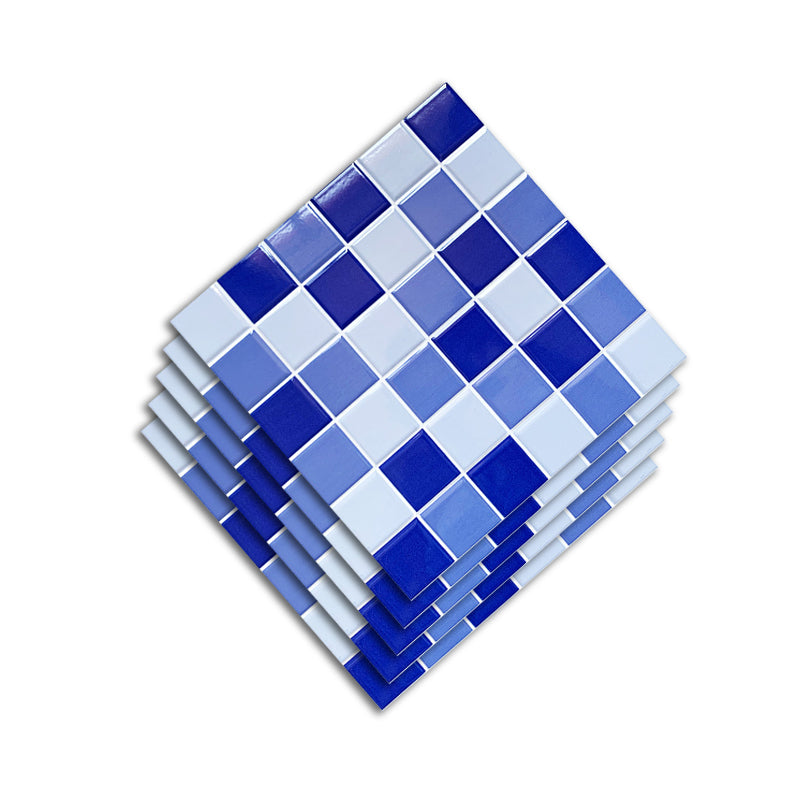 Ceramic Floor and Wall Tile Grid Floor and Wall Tile with Scratch Resistant Blue-White 11 Pieces Clearhalo 'Floor Tiles & Wall Tiles' 'floor_tiles_wall_tiles' 'Flooring 'Home Improvement' 'home_improvement' 'home_improvement_floor_tiles_wall_tiles' Walls and Ceiling' 7308858