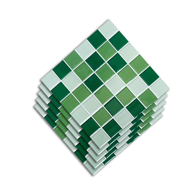 Ceramic Floor and Wall Tile Grid Floor and Wall Tile with Scratch Resistant Army Green-White 11 Pieces Clearhalo 'Floor Tiles & Wall Tiles' 'floor_tiles_wall_tiles' 'Flooring 'Home Improvement' 'home_improvement' 'home_improvement_floor_tiles_wall_tiles' Walls and Ceiling' 7308868