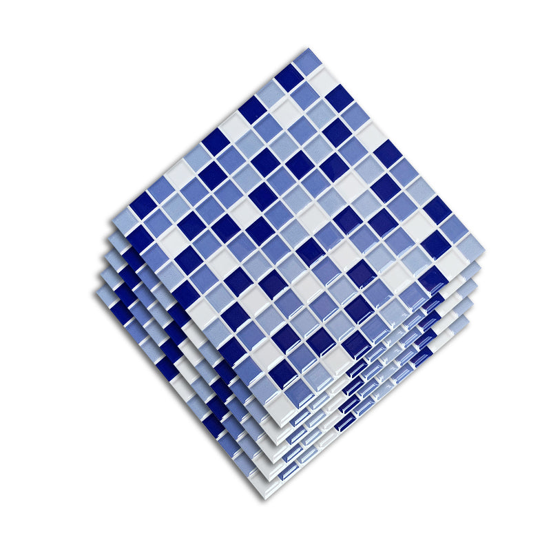 Ceramic Floor and Wall Tile Grid Floor and Wall Tile with Scratch Resistant Royal Blue-White 11 Pieces Clearhalo 'Floor Tiles & Wall Tiles' 'floor_tiles_wall_tiles' 'Flooring 'Home Improvement' 'home_improvement' 'home_improvement_floor_tiles_wall_tiles' Walls and Ceiling' 7308869