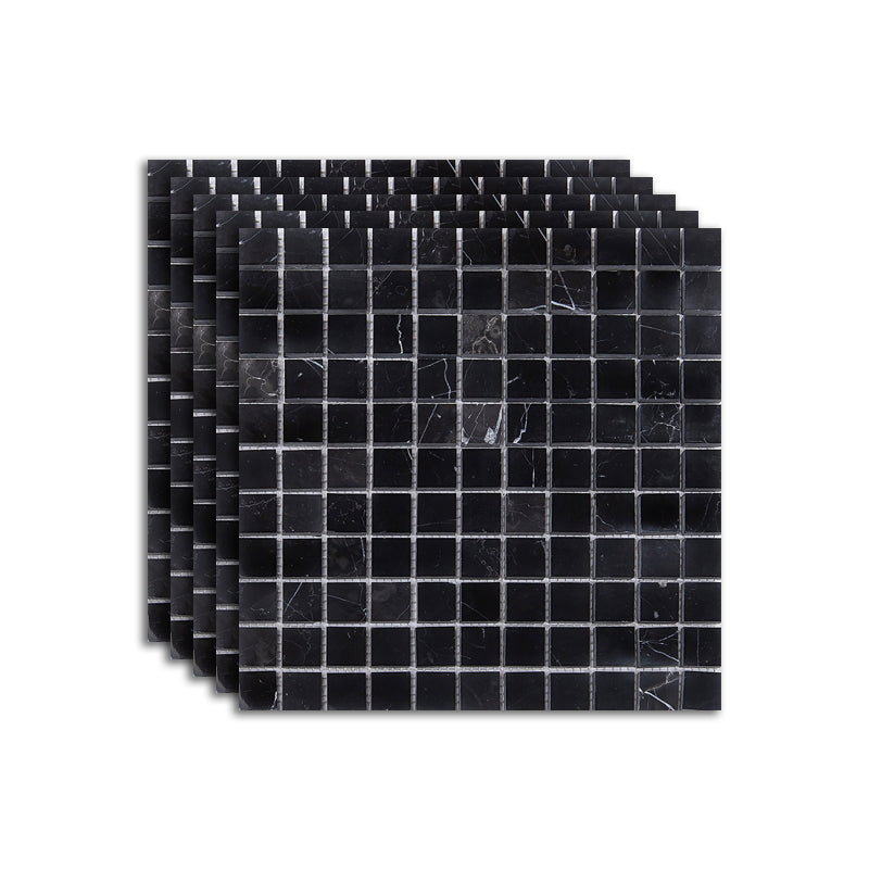 Contemporary Mosaic Tile Ceramic Floor and Wall Tile with Square Shape Black Clearhalo 'Floor Tiles & Wall Tiles' 'floor_tiles_wall_tiles' 'Flooring 'Home Improvement' 'home_improvement' 'home_improvement_floor_tiles_wall_tiles' Walls and Ceiling' 7308879