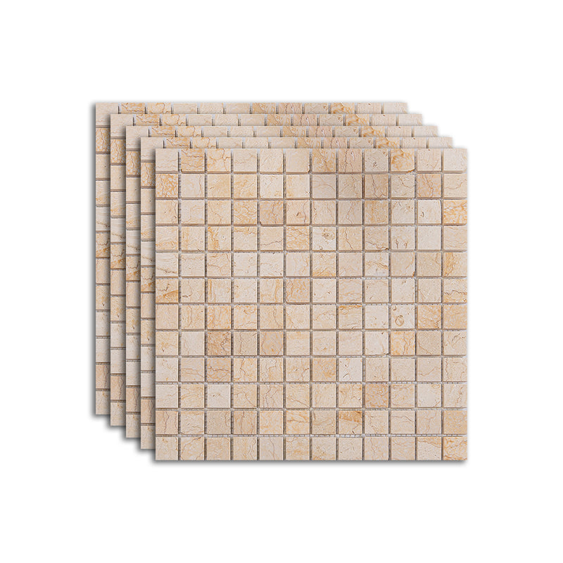 Contemporary Mosaic Tile Ceramic Floor and Wall Tile with Square Shape Beige Clearhalo 'Floor Tiles & Wall Tiles' 'floor_tiles_wall_tiles' 'Flooring 'Home Improvement' 'home_improvement' 'home_improvement_floor_tiles_wall_tiles' Walls and Ceiling' 7308882