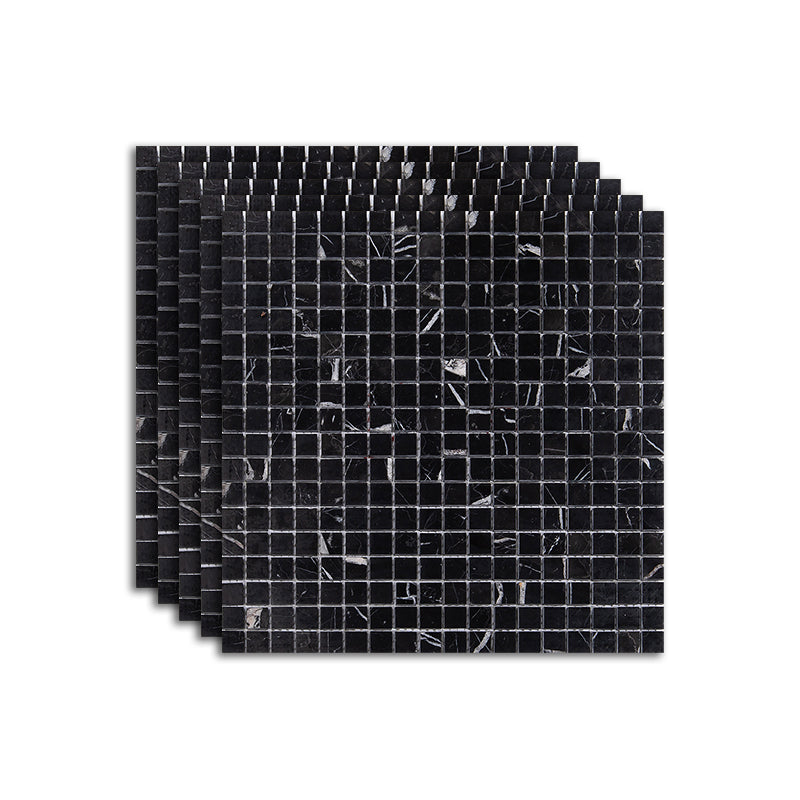 Contemporary Mosaic Tile Ceramic Floor and Wall Tile with Square Shape Antique Black Clearhalo 'Floor Tiles & Wall Tiles' 'floor_tiles_wall_tiles' 'Flooring 'Home Improvement' 'home_improvement' 'home_improvement_floor_tiles_wall_tiles' Walls and Ceiling' 7308886