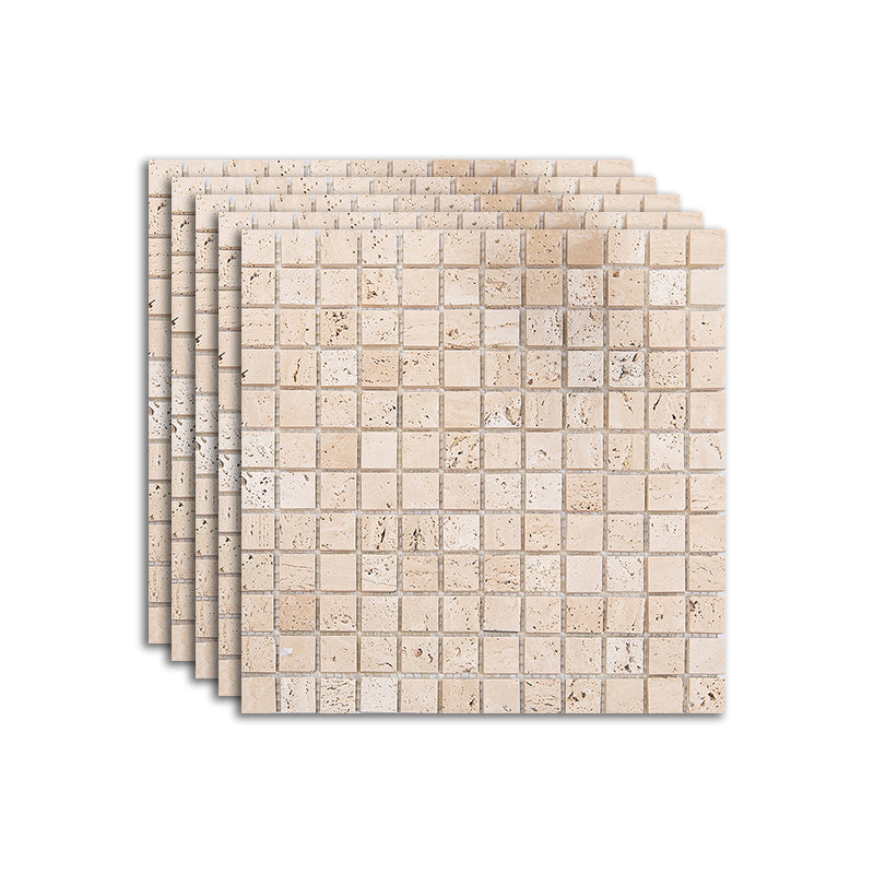 Contemporary Mosaic Tile Ceramic Floor and Wall Tile with Square Shape Light Beige Clearhalo 'Floor Tiles & Wall Tiles' 'floor_tiles_wall_tiles' 'Flooring 'Home Improvement' 'home_improvement' 'home_improvement_floor_tiles_wall_tiles' Walls and Ceiling' 7308890
