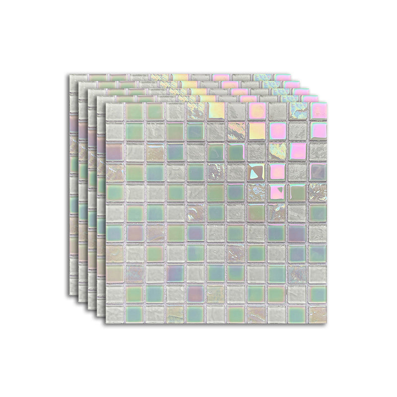 Glass Mosaic Tile Contemporary Floor and Wall Tile with Square Shape White Clearhalo 'Floor Tiles & Wall Tiles' 'floor_tiles_wall_tiles' 'Flooring 'Home Improvement' 'home_improvement' 'home_improvement_floor_tiles_wall_tiles' Walls and Ceiling' 7308909