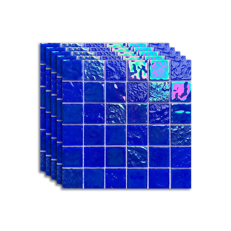 Glass Mosaic Tile Contemporary Floor and Wall Tile with Square Shape Royal Blue Clearhalo 'Floor Tiles & Wall Tiles' 'floor_tiles_wall_tiles' 'Flooring 'Home Improvement' 'home_improvement' 'home_improvement_floor_tiles_wall_tiles' Walls and Ceiling' 7308925