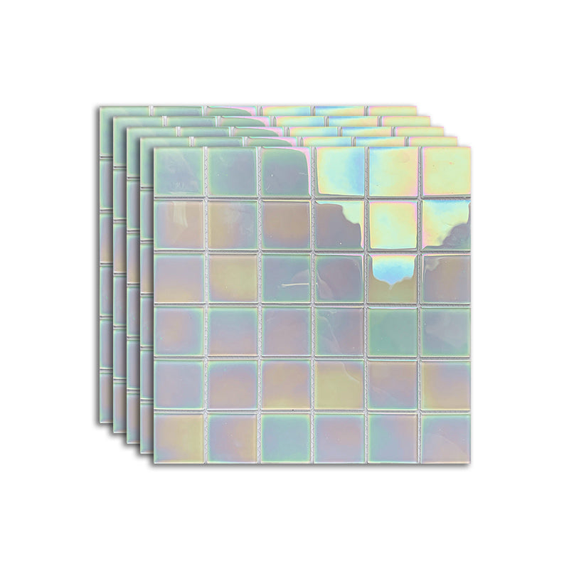 Glass Mosaic Tile Contemporary Floor and Wall Tile with Square Shape Pink-White-Green Clearhalo 'Floor Tiles & Wall Tiles' 'floor_tiles_wall_tiles' 'Flooring 'Home Improvement' 'home_improvement' 'home_improvement_floor_tiles_wall_tiles' Walls and Ceiling' 7308929