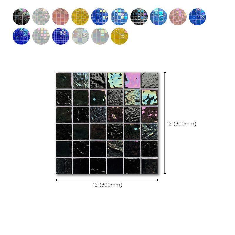 Glass Mosaic Tile Contemporary Floor and Wall Tile with Square Shape Clearhalo 'Floor Tiles & Wall Tiles' 'floor_tiles_wall_tiles' 'Flooring 'Home Improvement' 'home_improvement' 'home_improvement_floor_tiles_wall_tiles' Walls and Ceiling' 7308931