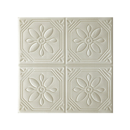 Modern Wall Panel Floral 3D Print Peel and Stick Waterproof Wall Panels White Clearhalo 'Flooring 'Home Improvement' 'home_improvement' 'home_improvement_wall_paneling' 'Wall Paneling' 'wall_paneling' 'Walls & Ceilings' Walls and Ceiling' 7309021