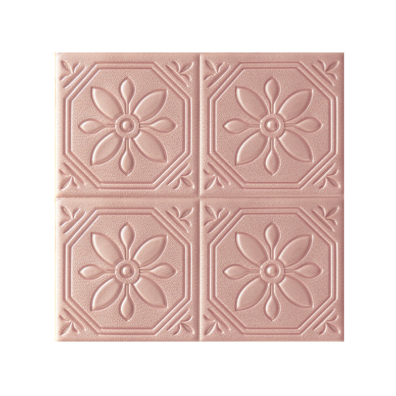 Modern Wall Panel Floral 3D Print Peel and Stick Waterproof Wall Panels Rose Gold Clearhalo 'Flooring 'Home Improvement' 'home_improvement' 'home_improvement_wall_paneling' 'Wall Paneling' 'wall_paneling' 'Walls & Ceilings' Walls and Ceiling' 7309025