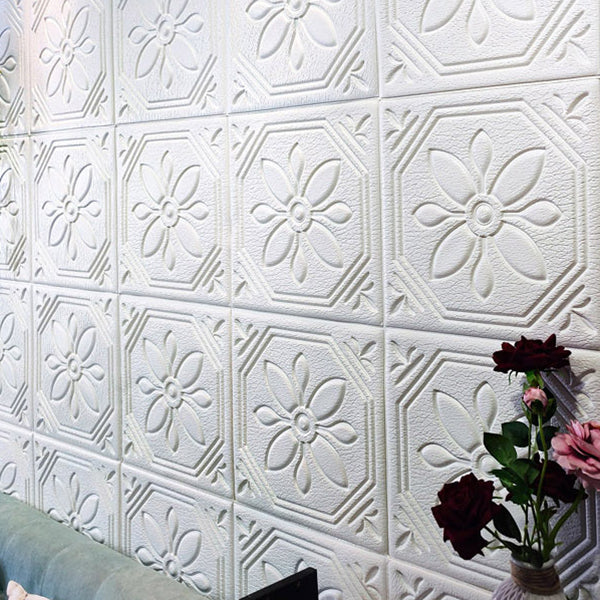Modern Wall Panel Floral 3D Print Peel and Stick Waterproof Wall Panels Clearhalo 'Flooring 'Home Improvement' 'home_improvement' 'home_improvement_wall_paneling' 'Wall Paneling' 'wall_paneling' 'Walls & Ceilings' Walls and Ceiling' 7309030