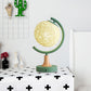 Metallic Globe Nightstand Light Asia Style 1 Light Table Lamp in White/Grey/Green with Rattan Shade Clearhalo 'Lamps' 'Table Lamps' Lighting' 730972