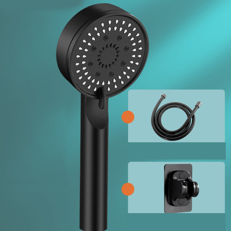Modern Round Hand Shower Medium Flow 5 Sprays Wall-Mount Hand Shower Black Shower Heads & Hose & Wall pedestal Clearhalo 'Bathroom Remodel & Bathroom Fixtures' 'Home Improvement' 'home_improvement' 'home_improvement_shower_heads' 'Shower Heads' 'shower_heads' 'Showers & Bathtubs Plumbing' 'Showers & Bathtubs' 7310045