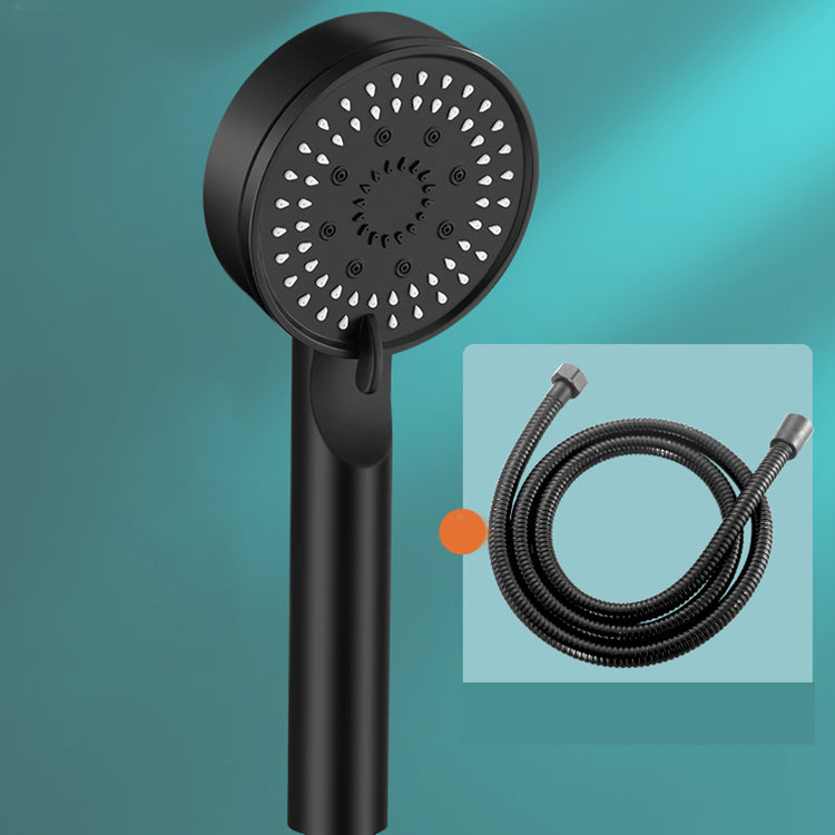 Modern Round Hand Shower Medium Flow 5 Sprays Wall-Mount Hand Shower Black Shower Head with Hose Clearhalo 'Bathroom Remodel & Bathroom Fixtures' 'Home Improvement' 'home_improvement' 'home_improvement_shower_heads' 'Shower Heads' 'shower_heads' 'Showers & Bathtubs Plumbing' 'Showers & Bathtubs' 7310052