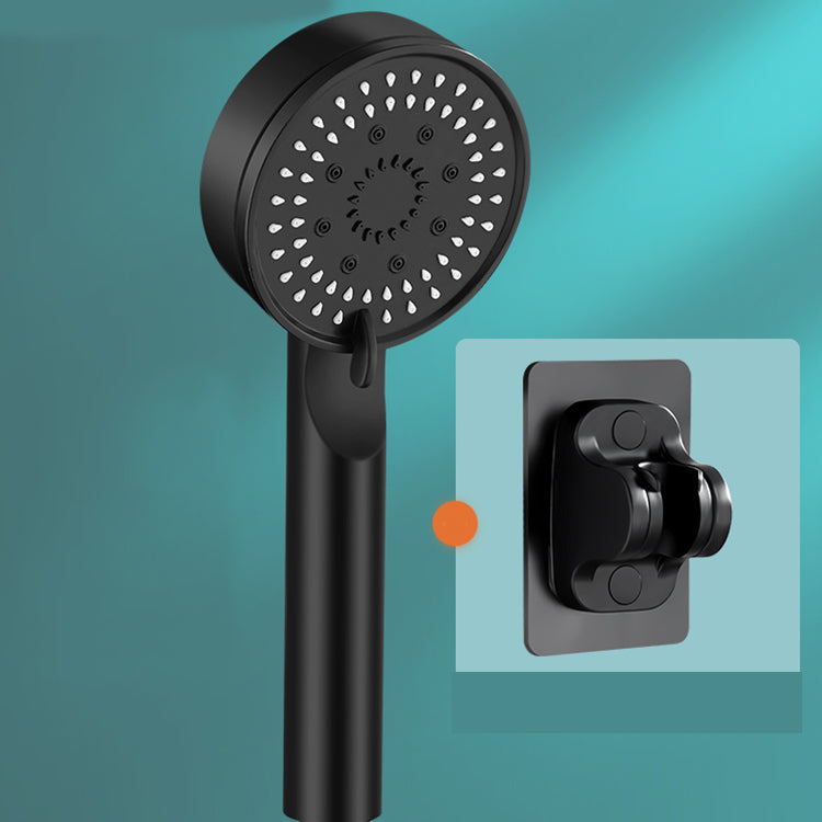 Modern Round Hand Shower Medium Flow 5 Sprays Wall-Mount Hand Shower Black Shower Head with Wall Pedestal Hose not included Clearhalo 'Bathroom Remodel & Bathroom Fixtures' 'Home Improvement' 'home_improvement' 'home_improvement_shower_heads' 'Shower Heads' 'shower_heads' 'Showers & Bathtubs Plumbing' 'Showers & Bathtubs' 7310057