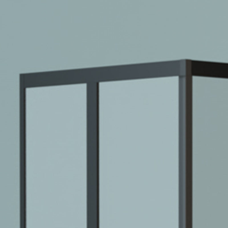 Square Black Framed Shower Enclosure Tempered Glass Shower Kit with Double Door Handles Clearhalo 'Bathroom Remodel & Bathroom Fixtures' 'Home Improvement' 'home_improvement' 'home_improvement_shower_stalls_enclosures' 'Shower Stalls & Enclosures' 'shower_stalls_enclosures' 'Showers & Bathtubs' 7310314